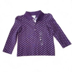 NWT Polo by Ralph Lauren Baby Girls long sleeve polo shirt. Size:18M
